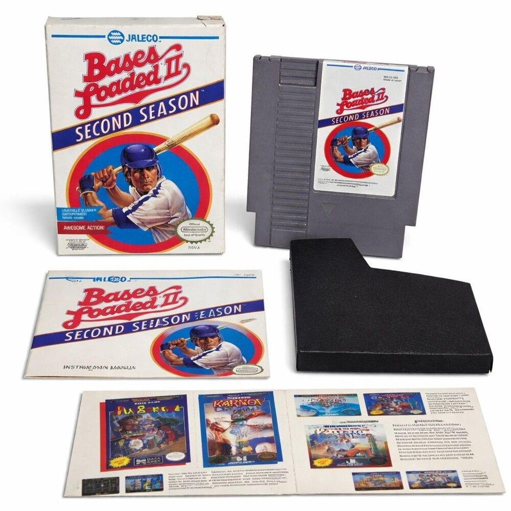 Bases Loaded II NES CIB Complete Nintendo Jaleco Poster Tested Clean